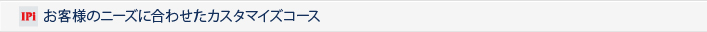 お客様のニーズに合わせたカスタマイズコース